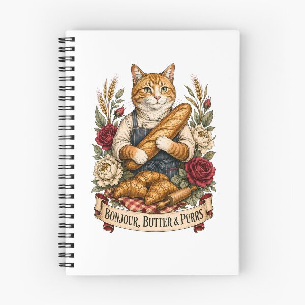 Item preview, Hello Butter Purrs French Baker Cat designed and sold by Old's Cool Cat Studio.