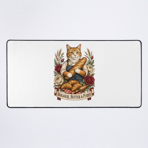 Item preview, Hello Butter Purrs French Baker Cat designed and sold by Old's Cool Cat Studio.