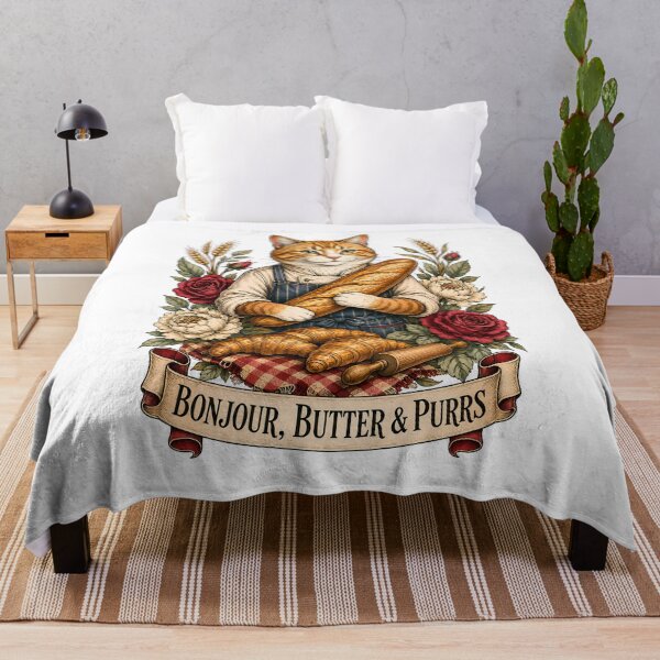 Item preview, Hello Butter Purrs French Baker Cat designed and sold by Old's Cool Cat Studio.