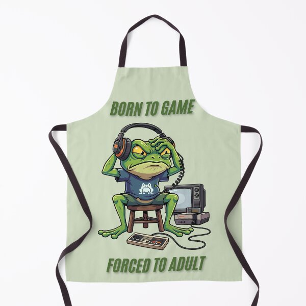 Item preview, Born to Game Forced to Adult Funny Gamer Frog Design designed and sold by BoldPowStudio.