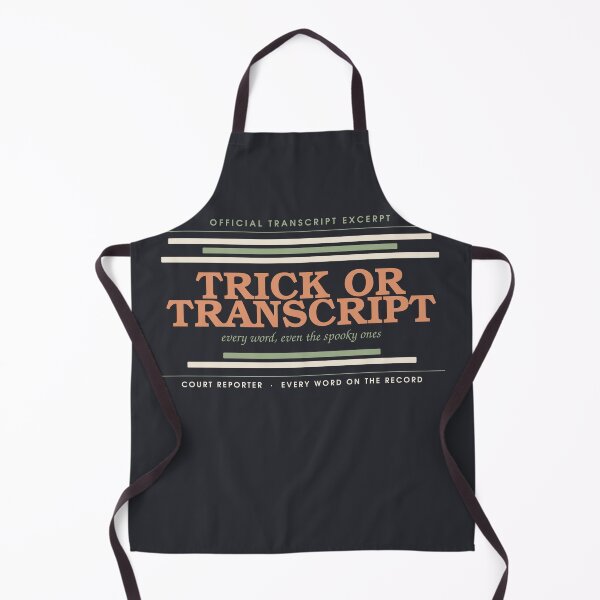Item preview, Trick or Transcript — Court Reporter Halloween Badge designed and sold by SlowMadeShelf.