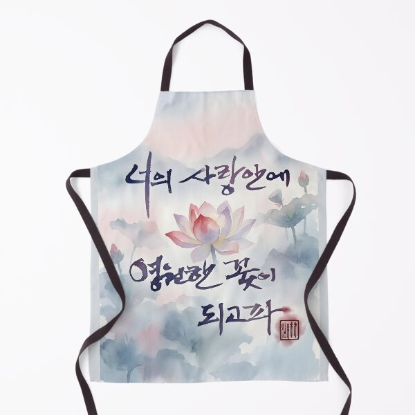 Item preview, Korean Calligraphy Lotus Watercolor Art designed and sold by K-Brush.
