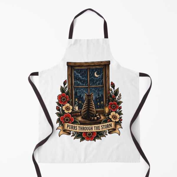 Item preview, Storm Cat Raining Window Tattoo designed and sold by Old's Cool Cat Studio.