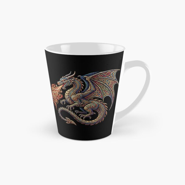 Item preview, Horned Celtic Dragon Engraved Line Art designed and sold by Johan Proud Blade.