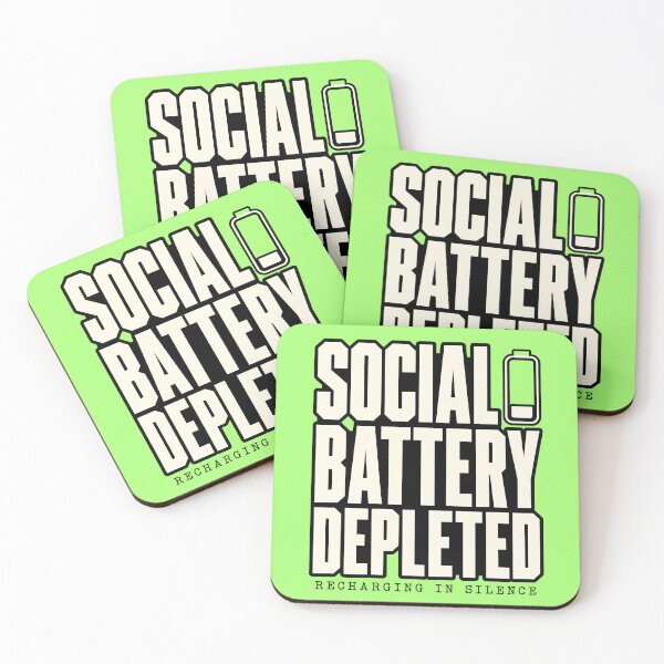 Item preview, Social Battery Depleted Introvert Recharging Typography designed and sold by Fun2Fentastic.