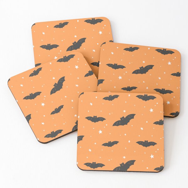 Item preview, Cute Orange Halloween Bat Pattern designed and sold by Flora-and-Fable.