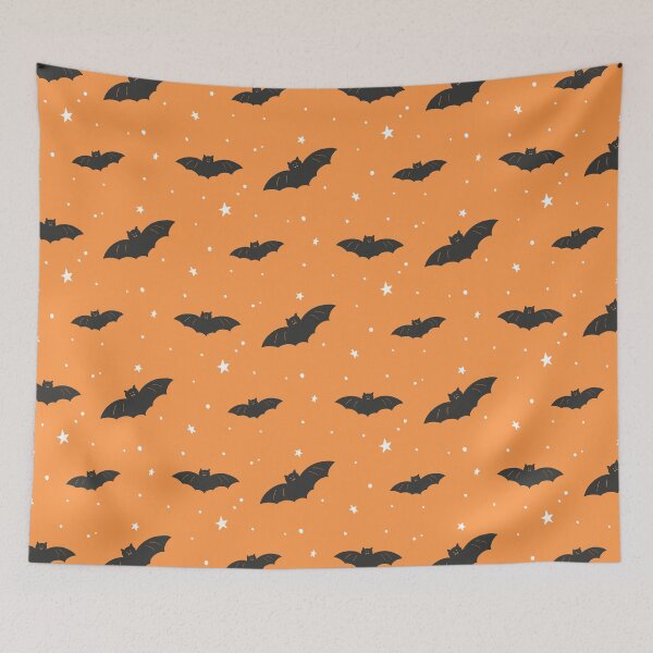 Item preview, Cute Orange Halloween Bat Pattern designed and sold by Flora-and-Fable.