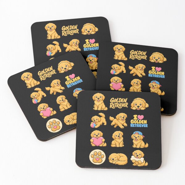 Item preview, Cute Golden Retriever stickers and apparel design designed and sold by rafaeltto.
