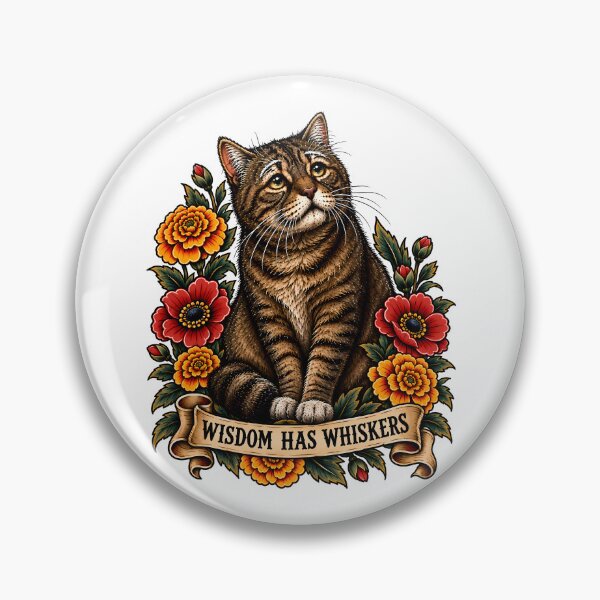 Item preview, Wisdom Has Whiskers Senior Cat designed and sold by Old's Cool Cat Studio.