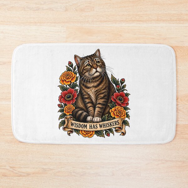 Item preview, Wisdom Has Whiskers Senior Cat designed and sold by Old's Cool Cat Studio.