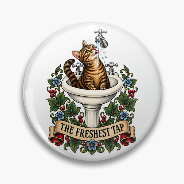 Item preview, The Freshest Tap Tabby Cat Sink designed and sold by Old's Cool Cat Studio.