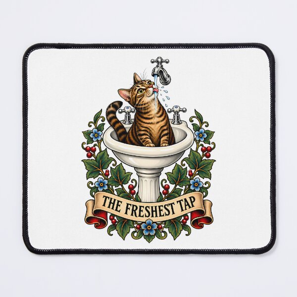 Item preview, The Freshest Tap Tabby Cat Sink designed and sold by Old's Cool Cat Studio.