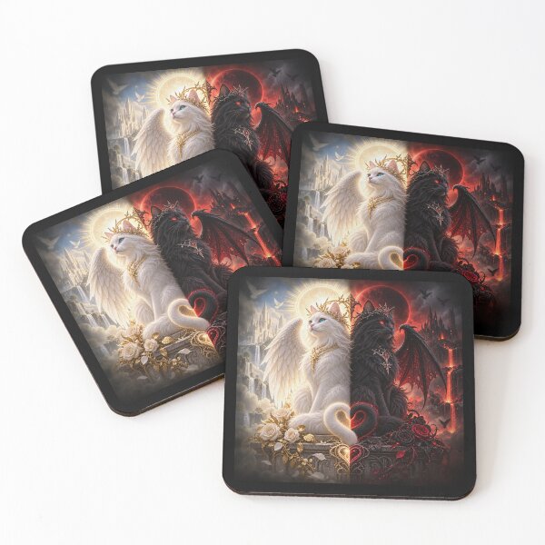 Item preview, Divine Darkness – Angelic and Demonic Cats designed and sold by TroviTutto.