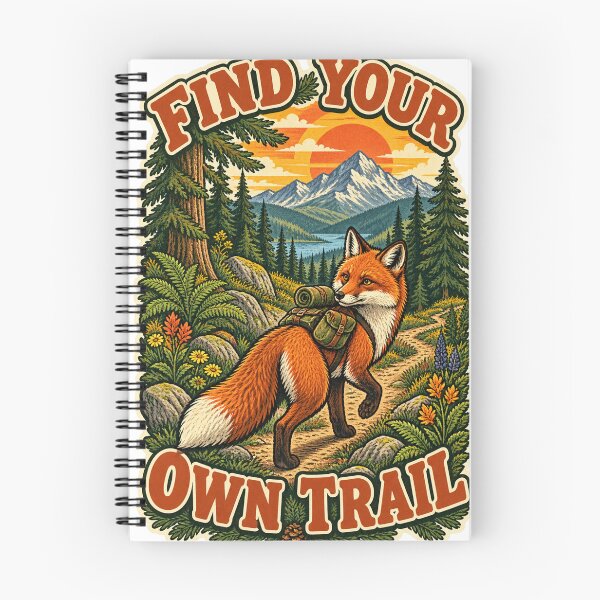 Item preview, Find Your Own Trail – Vintage Hiking Fox Mountain Adventure designed and sold by CarrotBadminton.