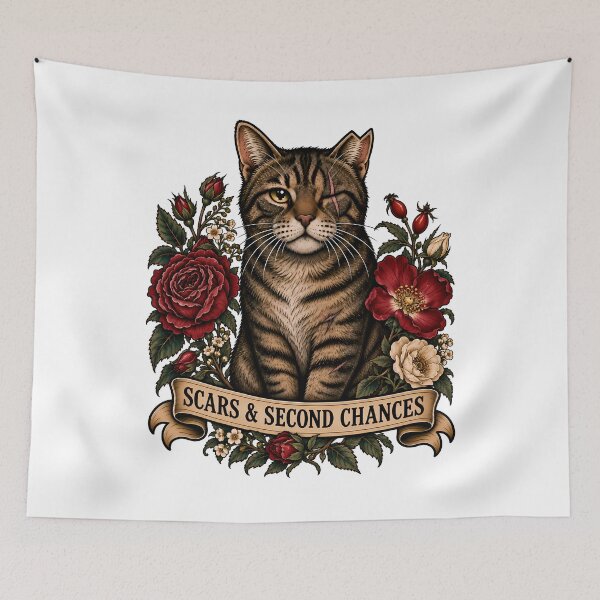 Item preview, Scars & Second Chances Cat Tattoo designed and sold by Old's Cool Cat Studio.