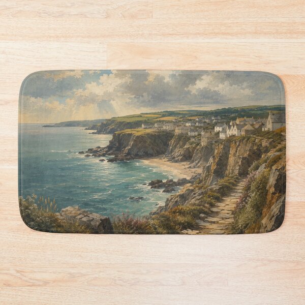 Item preview, Cornwall Coastal Village – English Seaside Landscape designed and sold by GSizzle1.