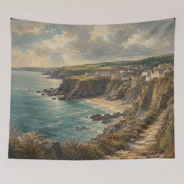 Item preview, Cornwall Coastal Village – English Seaside Landscape designed and sold by GSizzle1.