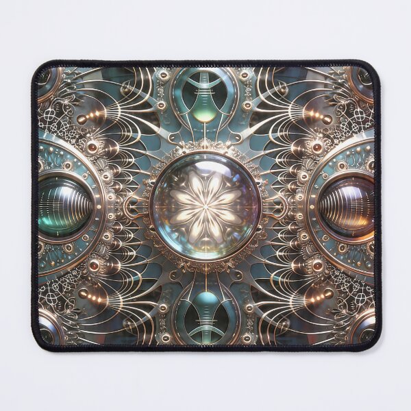 Item preview, Futuristic Biomechanical Glass Orb Cyber Mandala designed and sold by Frackxion.