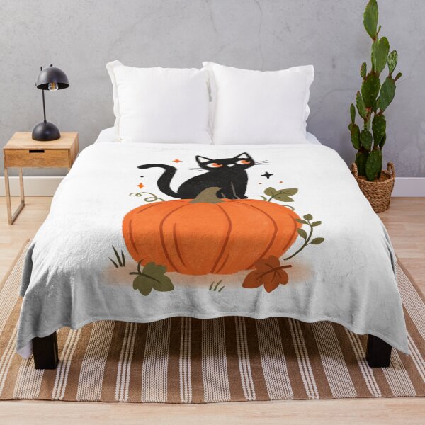 Item preview, Cute black cat sitting on autumn pumpkin designed and sold by OHBOY! Handmade.