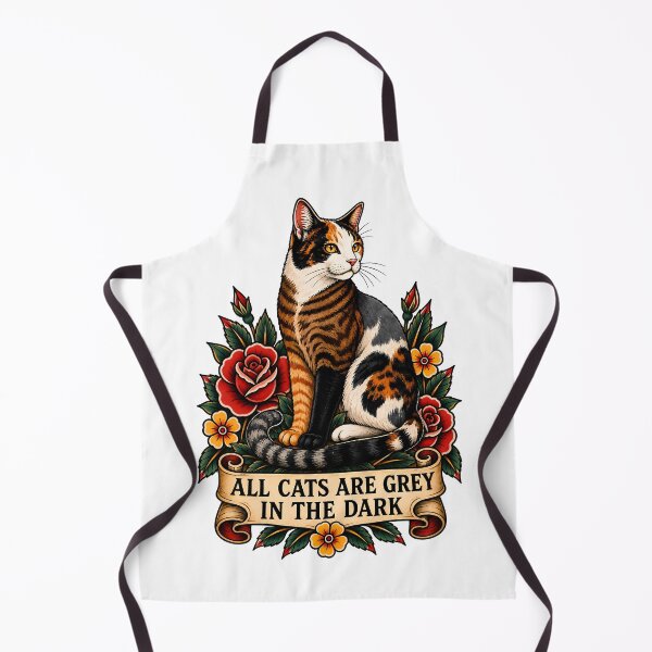 Item preview, All Cats Are Gray In The Dark Calico Tattoo designed and sold by Old's Cool Cat Studio.