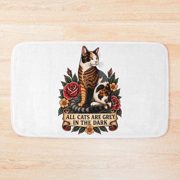 Item preview, All Cats Are Gray In The Dark Calico Tattoo designed and sold by Old's Cool Cat Studio.