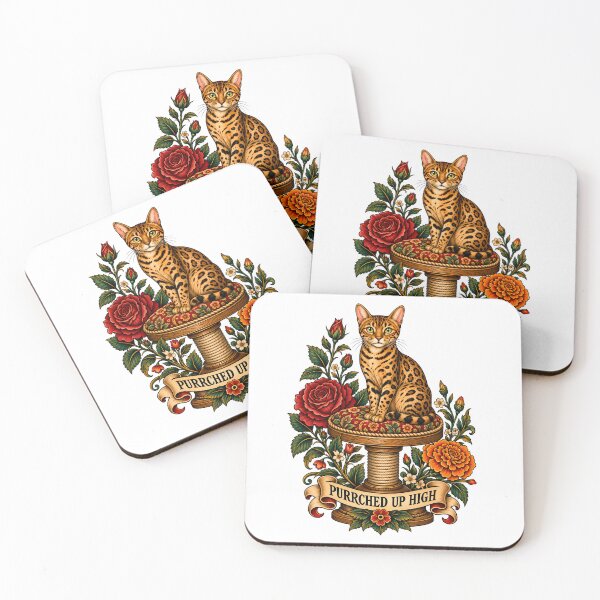 Item preview, Bengal Cat Tree Leopard Spot Tattoo Art designed and sold by Old's Cool Cat Studio.