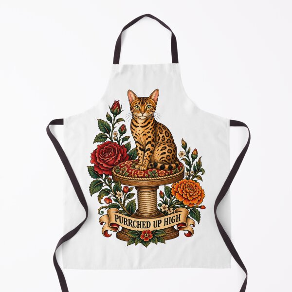 Item preview, Bengal Cat Tree Leopard Spot Tattoo Art designed and sold by Old's Cool Cat Studio.
