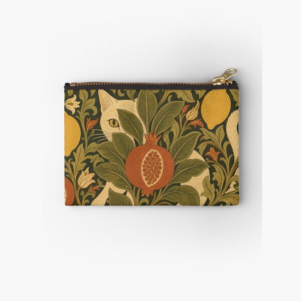 Item preview, William Morris Funny Cute Cat in Citrus Fruit Vintage Tapestry Pattern HD designed and sold by bard-art.
