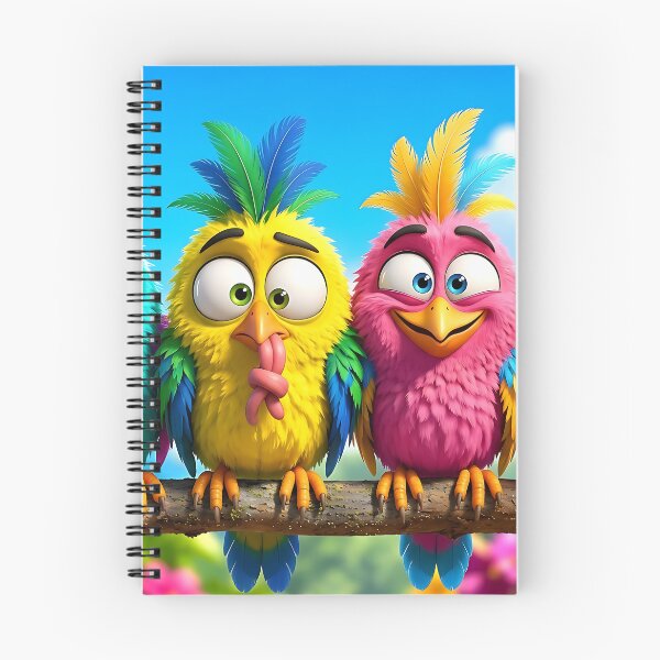 Item preview, four funny 3d birds in the jungle designed and sold by ToxicInkArt.