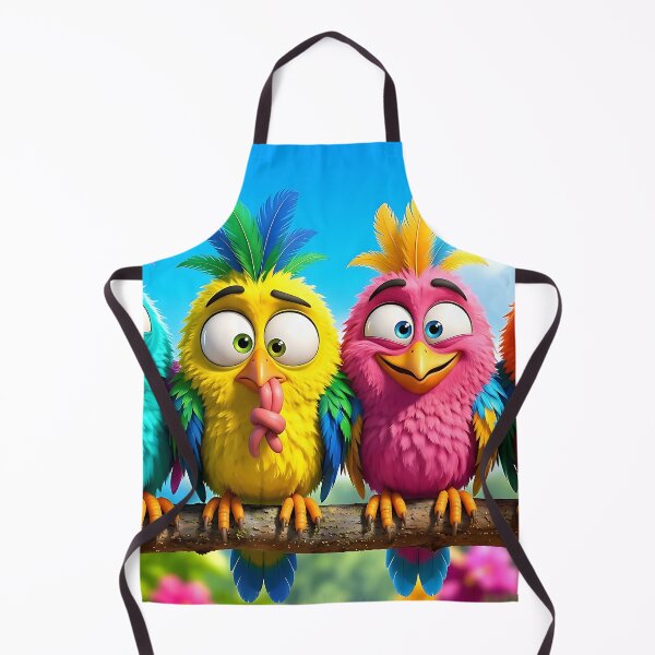 Item preview, four funny 3d birds in the jungle designed and sold by ToxicInkArt.