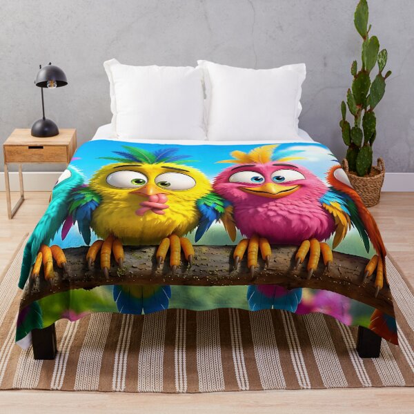 Item preview, four funny 3d birds in the jungle designed and sold by ToxicInkArt.