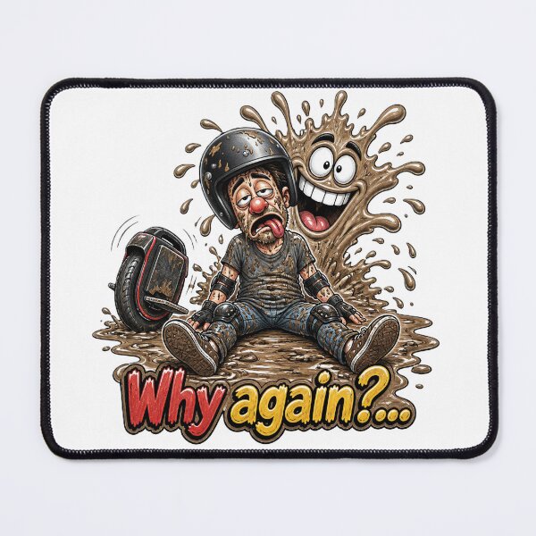 Item preview, Why Again? Funny EUC Rider Mud Accident designed and sold by FireMelody.