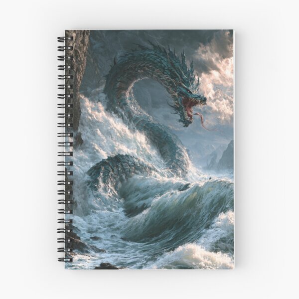 Item preview, A colossal Sea Serpent weaving through towering ocean waves beside towering sea cliffs beneath dramatic storm clouds, Fantasy & Mythological Creatures designed and sold by CDC40.