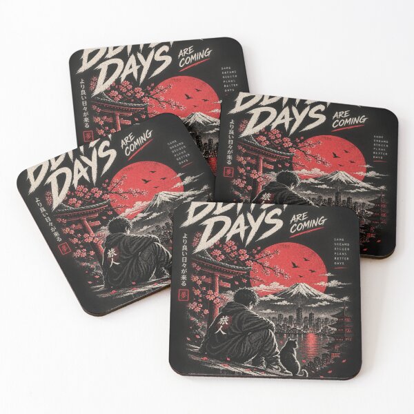 Item preview, Better Days Are Coming – Japanese Streetwear Graphic T-Shirt designed and sold by Bekado.