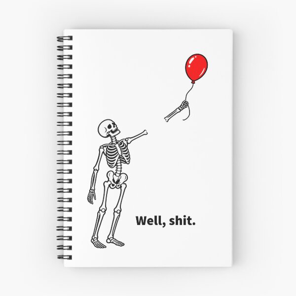 Item preview, Well Shit Funny Skeleton Losing Arm Balloon Dark Humor designed and sold by TripleMoonCrafts.