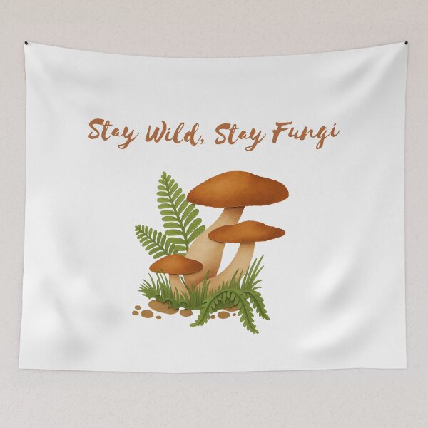 Item preview, Stay Wild Stay Fungi Whimsical Mushroom Papercut Illustration designed and sold by RAJASWARSTORE.
