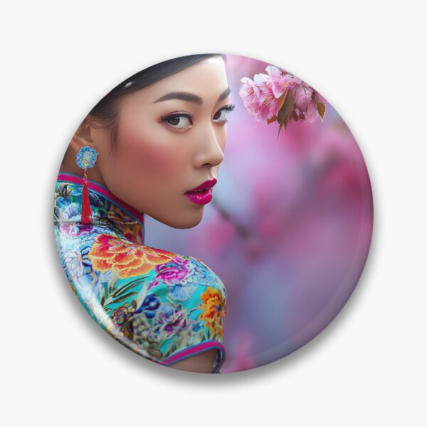 Item preview, Elegant Woman in Floral Cherry Blossom Portrait designed and sold by Artessie.