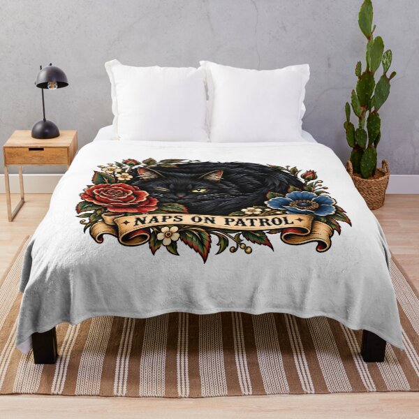 Item preview, Black Cat Naps On Patrol designed and sold by Old's Cool Cat Studio.