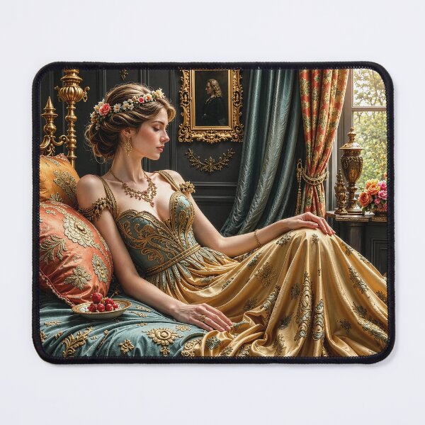 Item preview, Pretty Lady Relaxing in Elegant Bedroom designed and sold by Pim-Crystal.