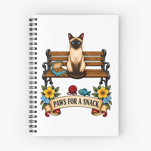 Item preview, Siamese Cat Paws For A Snack Park Bench designed and sold by Old's Cool Cat Studio.