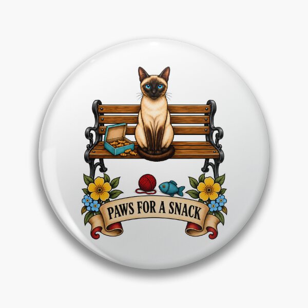 Item preview, Siamese Cat Paws For A Snack Park Bench designed and sold by Old's Cool Cat Studio.