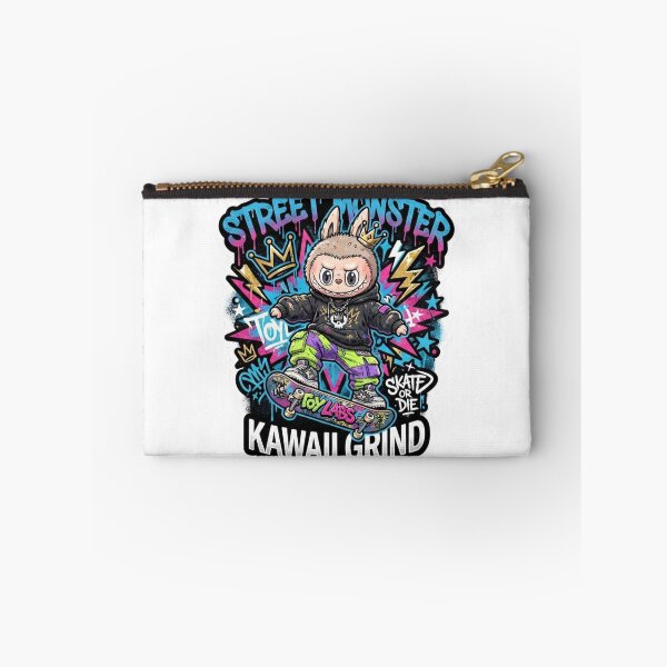 Item preview, "Street Monster" Labubu-Inspired Skateboarder Sticker Design – Kawaii Streetwear Graphic designed and sold by CreativeNest Prints.