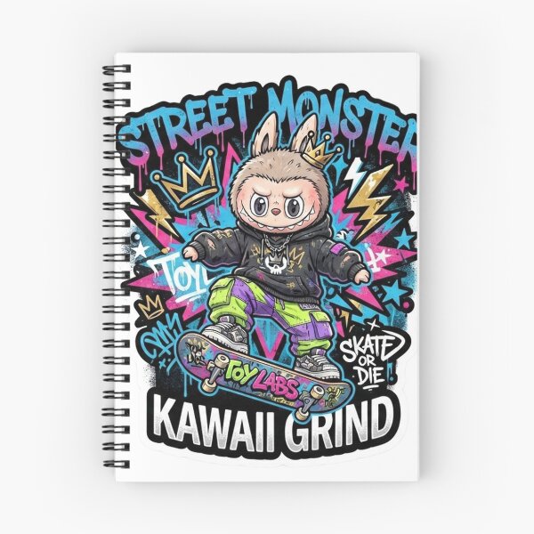 Item preview, "Street Monster" Labubu-Inspired Skateboarder Sticker Design – Kawaii Streetwear Graphic designed and sold by CreativeNest Prints.