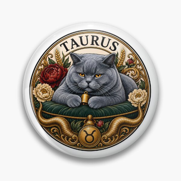 Item preview, Taurus Gray Cat Celestial Zodiac Bull designed and sold by Old's Cool Cat Studio.