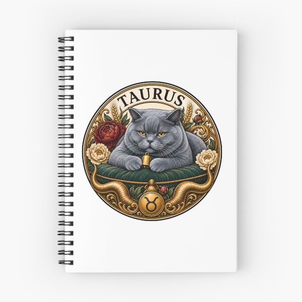 Item preview, Taurus Gray Cat Celestial Zodiac Bull designed and sold by Old's Cool Cat Studio.