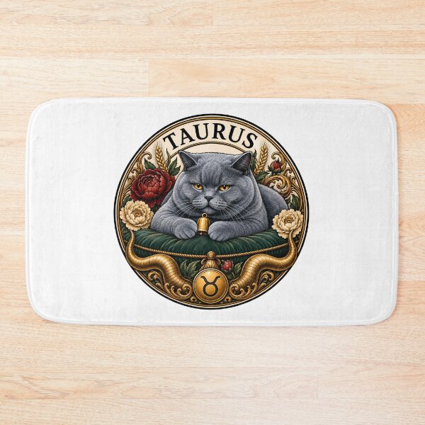 Item preview, Taurus Gray Cat Celestial Zodiac Bull designed and sold by Old's Cool Cat Studio.