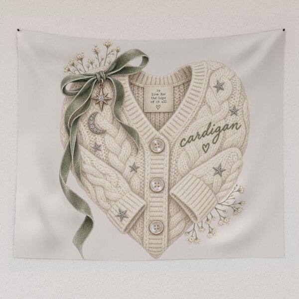 Item preview, Cardigan Taylor Swift Folklore Heart Sweater designed and sold by taylorvinyls.