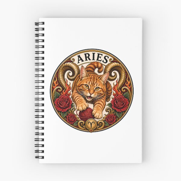 Item preview, Aries Orange Cat Celestial Zodiac Ram designed and sold by Old's Cool Cat Studio.