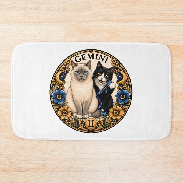 Item preview, Gemini Cats Celestial Zodiac Siamese Tuxedo designed and sold by Old's Cool Cat Studio.