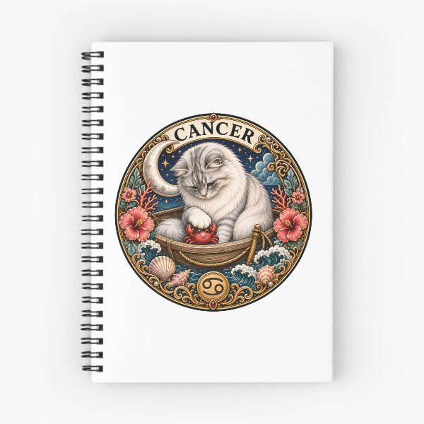 Item preview, Cancer Cat Celestial Zodiac Boat Moon designed and sold by Old's Cool Cat Studio.